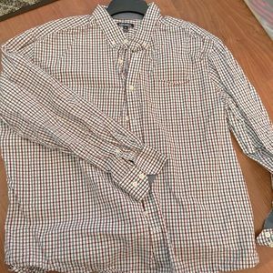 Mix and N.Y. Stripe Brown Blue White XL Long Sleeve Shirt